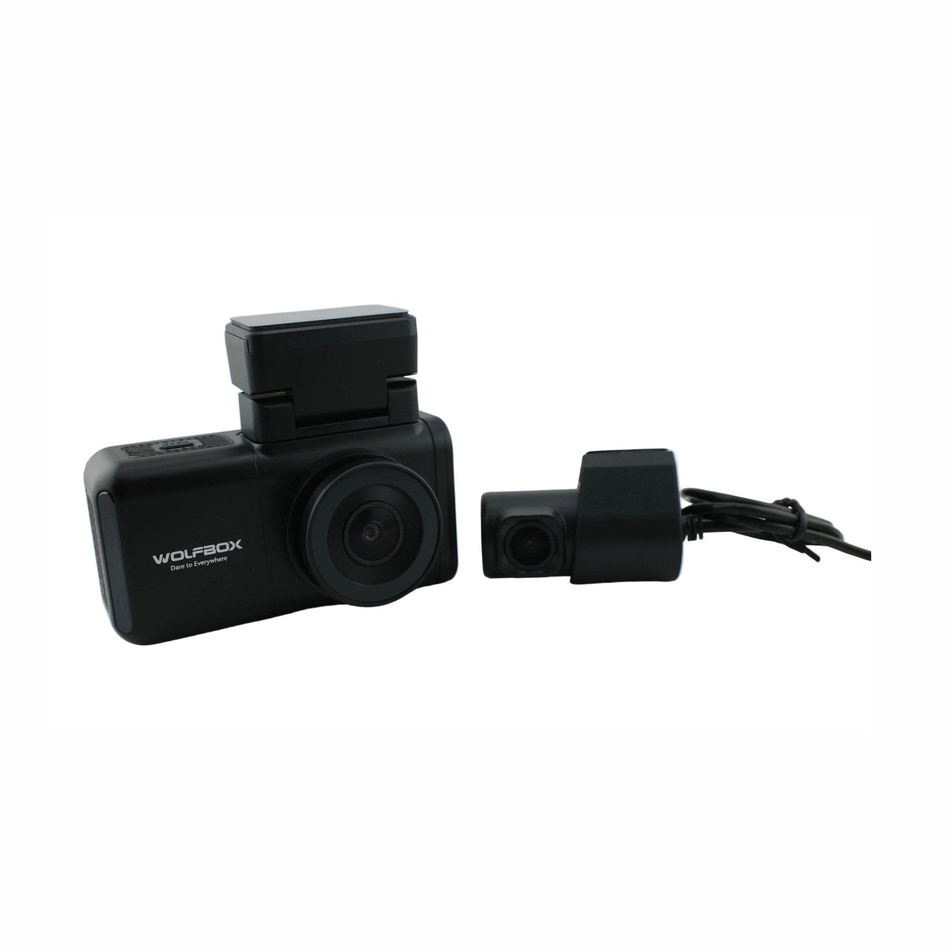 WOLFBOX X3 dual channel dash cam system with mount