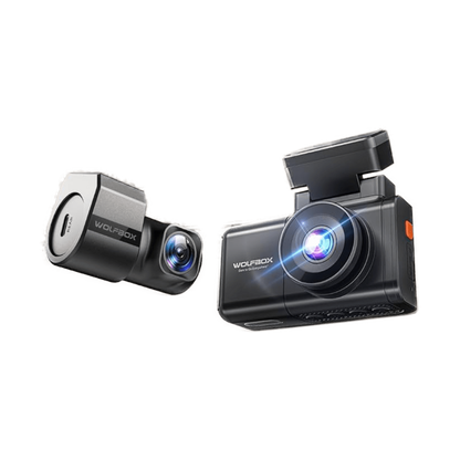 WOLFBOX X3 front and rear dash cam set with 64GB card