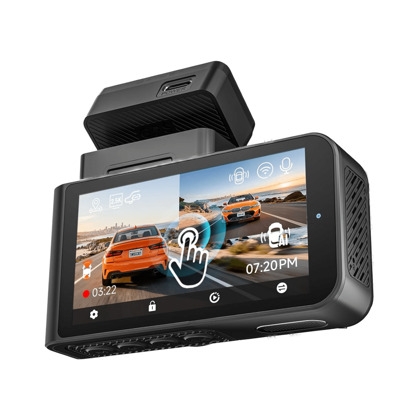 WOLFBOX X3 2-CH Front+Rear Dash Cam - 2.5K 60 fps STARVIS 2 64GB Inc.