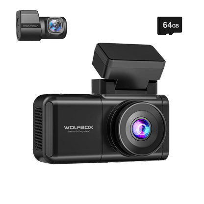 WOLFBOX X3 2-CH Front+Rear Dash Cam - 2.5K 60 fps STARVIS 2 64GB Inc.