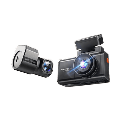 WOLFBOX X3 front and rear dash cam set with 64GB card
