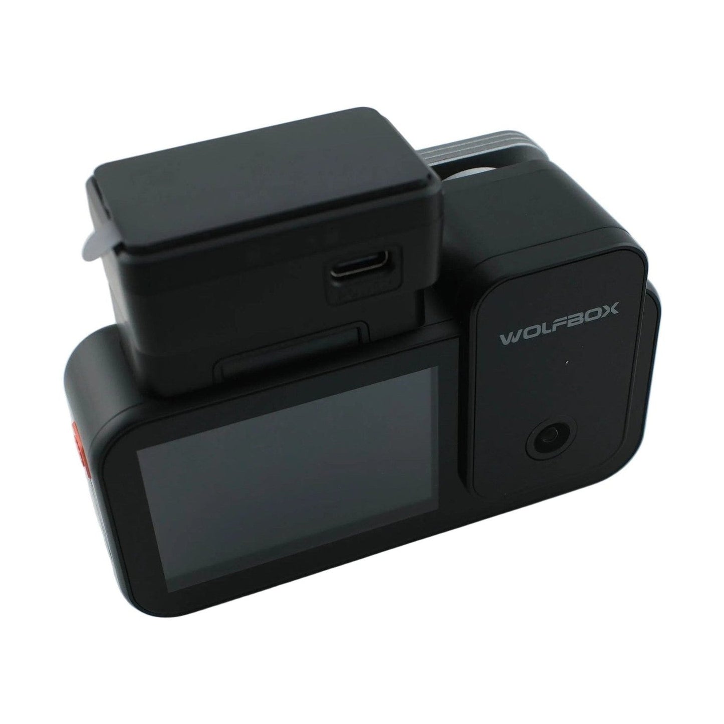 WOLFBOX X5 black 3-channel dash cam with 2.35-inch touchscreen and USB-C port
