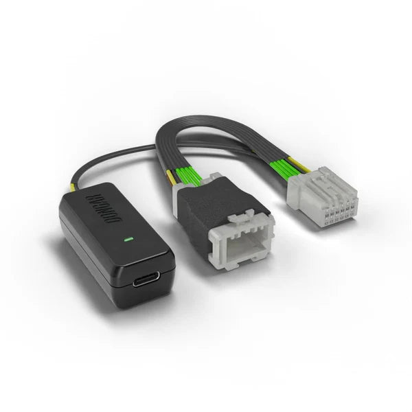 Car audio adapter with connectors on a white background