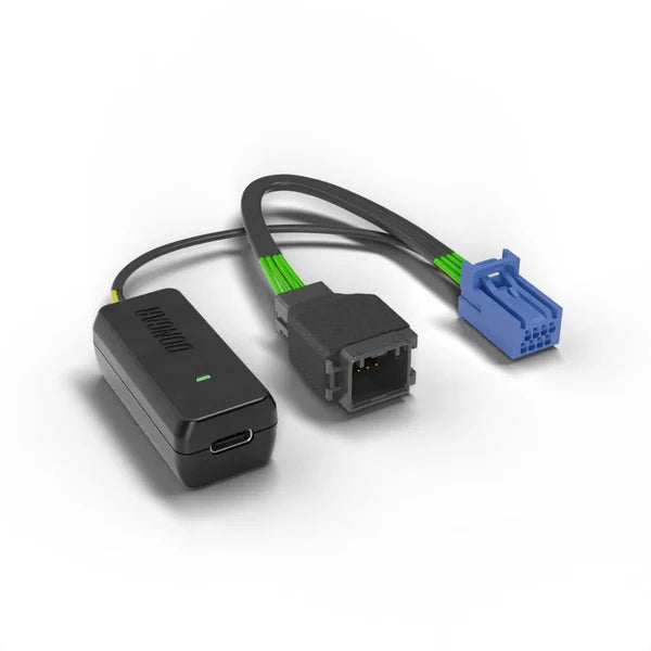 Car audio adapter with connectors on a white background
