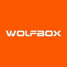Wolfbox logo on an orange background