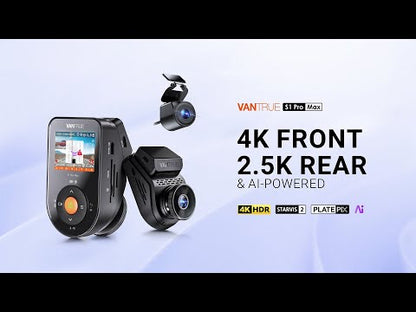 Vantrue Sonnet 1 Pro 2-CH (Front + Rear) – 2.7K + 1080P HDR, STARVIS 2 Cloud-Ready