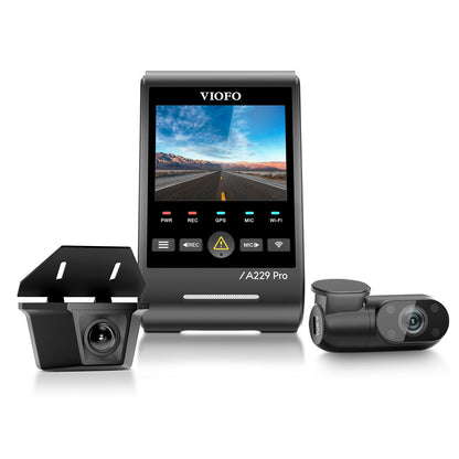 VIOFO A229 Pro-W 3CH three camera kit: front, waterproof rear and cabin