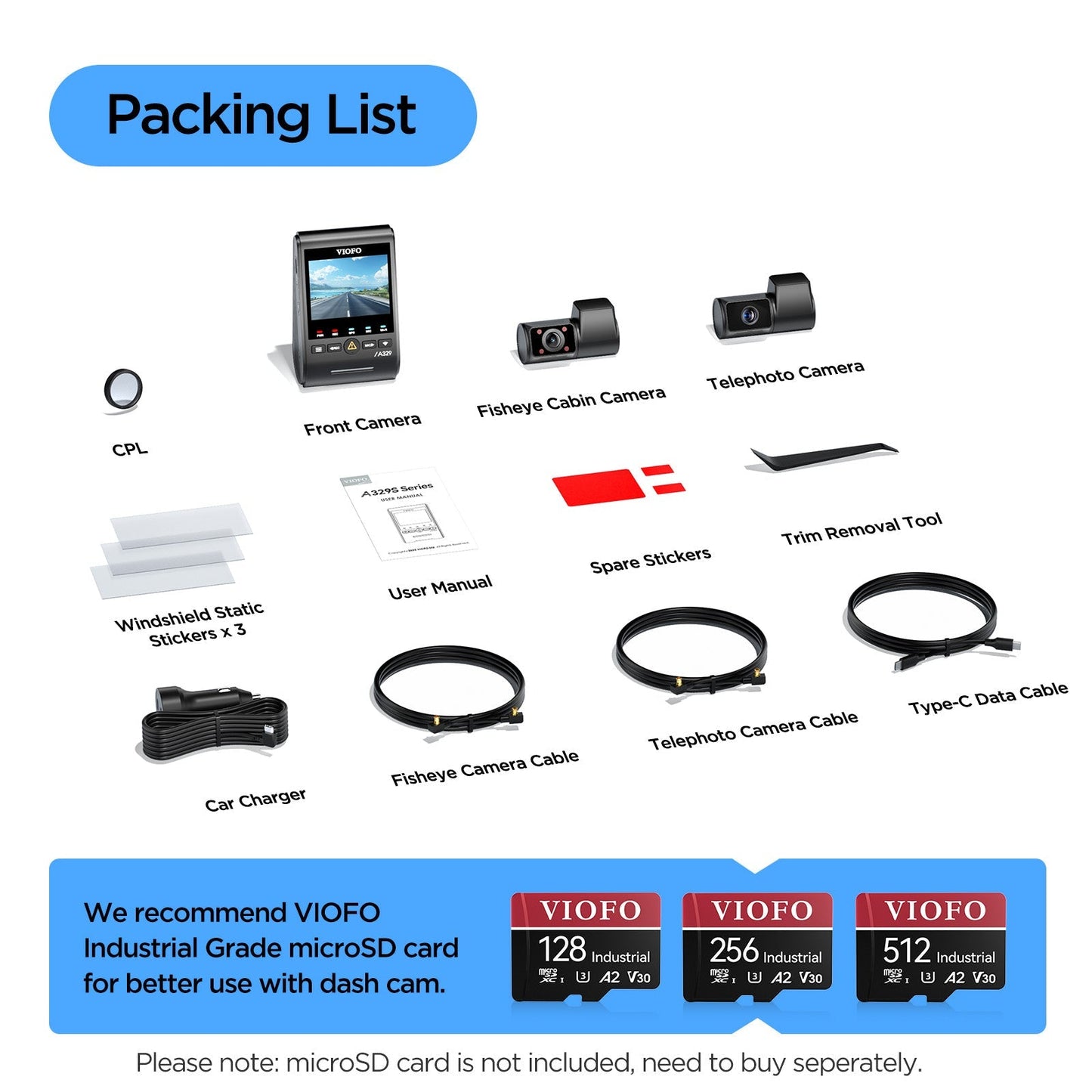 VIOFO A329TC dash cam with Sony STARVIS 2 sensors and HDR