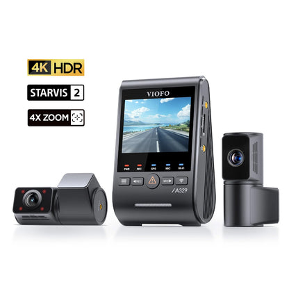 VIOFO A329TC 3-channel dash cam with front, telephoto and infrared cabin cameras